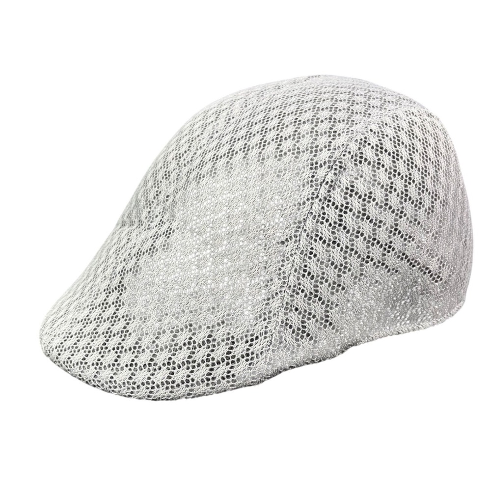 Milani Light Gray Mesh Knit Flat Cap Ivy Newsboy Hat D-131 L/XL